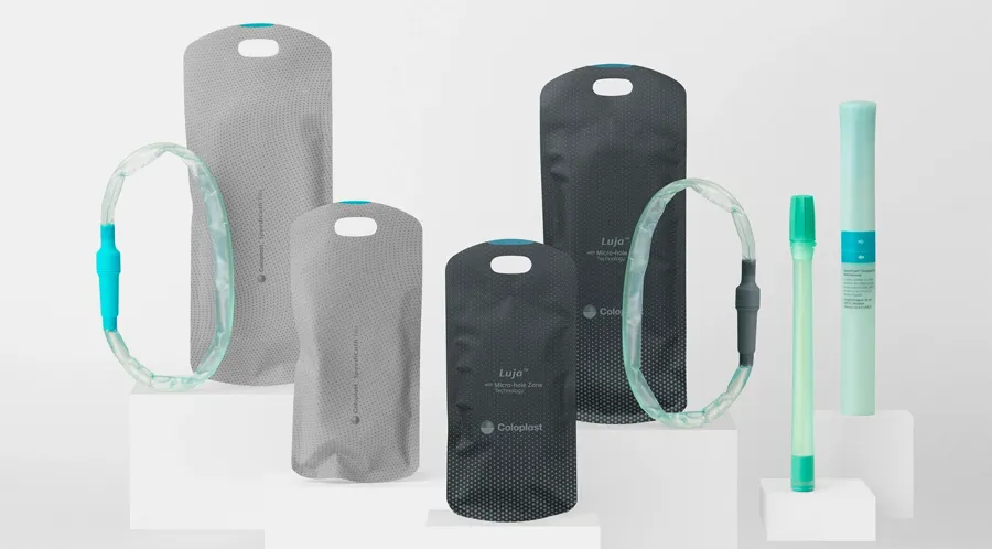 Image of the Luja range catheters. If urine is left in the bladder, bacteria can develop, leading to UTIs. Luja catheters empty the bladder more efficiently in one free flow compared to conventional eyelet catheters. 