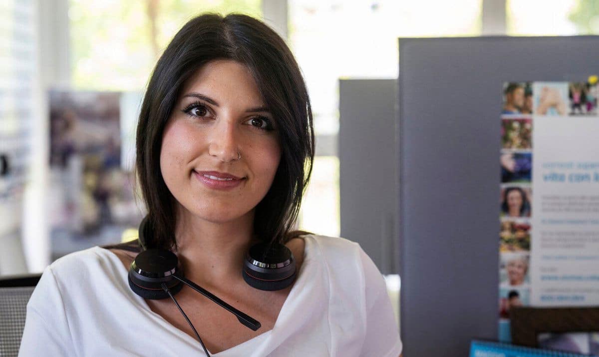 Portrait photo of Sara, a Coloplast Care Advisor. People living with MS can experience bladder and bowel issues. 